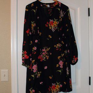 Old Navy Swing Dress - Sz Medium Black Floral